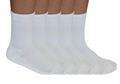 3/4 Crew Athletic Bamboo Viscose Socks Unisex White 5-Pack