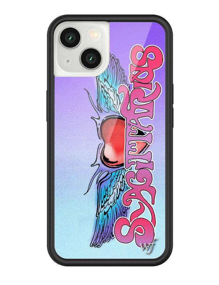 Sagittarius Zodiac iPhone Case with Heart and Wing Graphic - Image 7