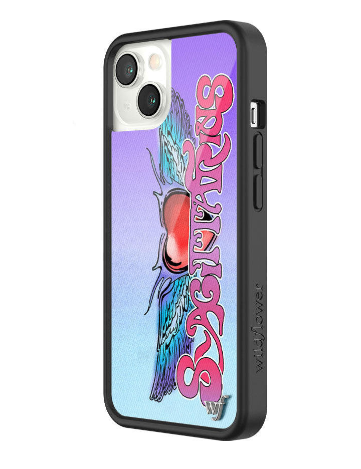 Sagittarius Zodiac iPhone Case with Heart and Wing Graphic - Image 8