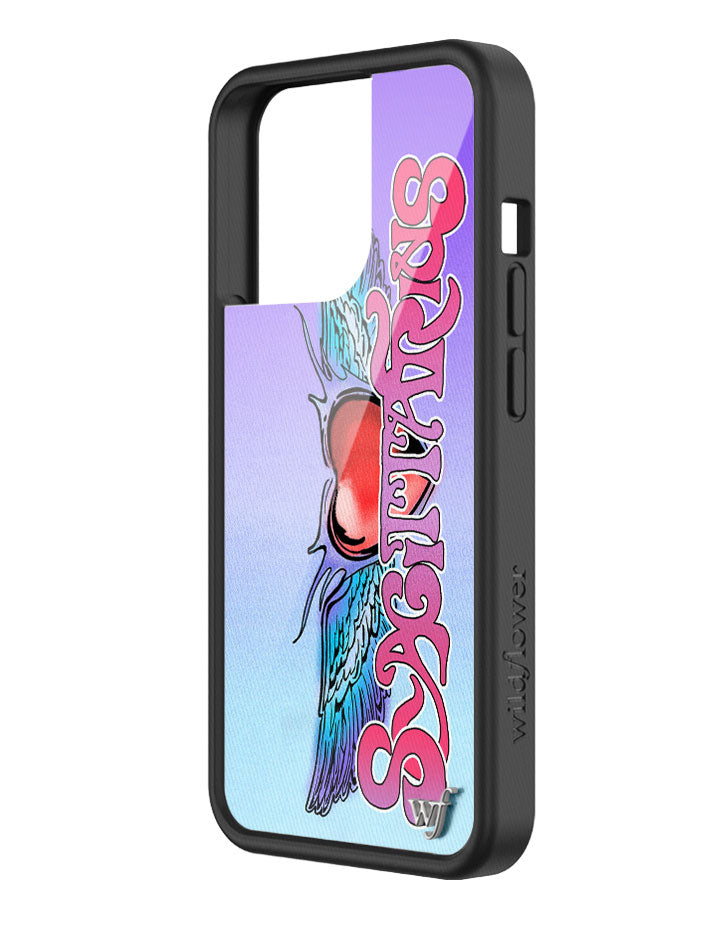 Sagittarius Zodiac iPhone Case with Heart and Wing Graphic - Image 6