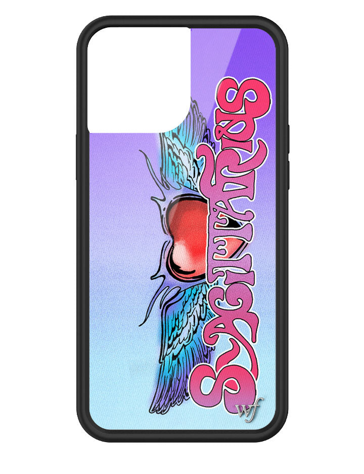 Sagittarius Zodiac iPhone Case with Heart and Wing Graphic - Image 3