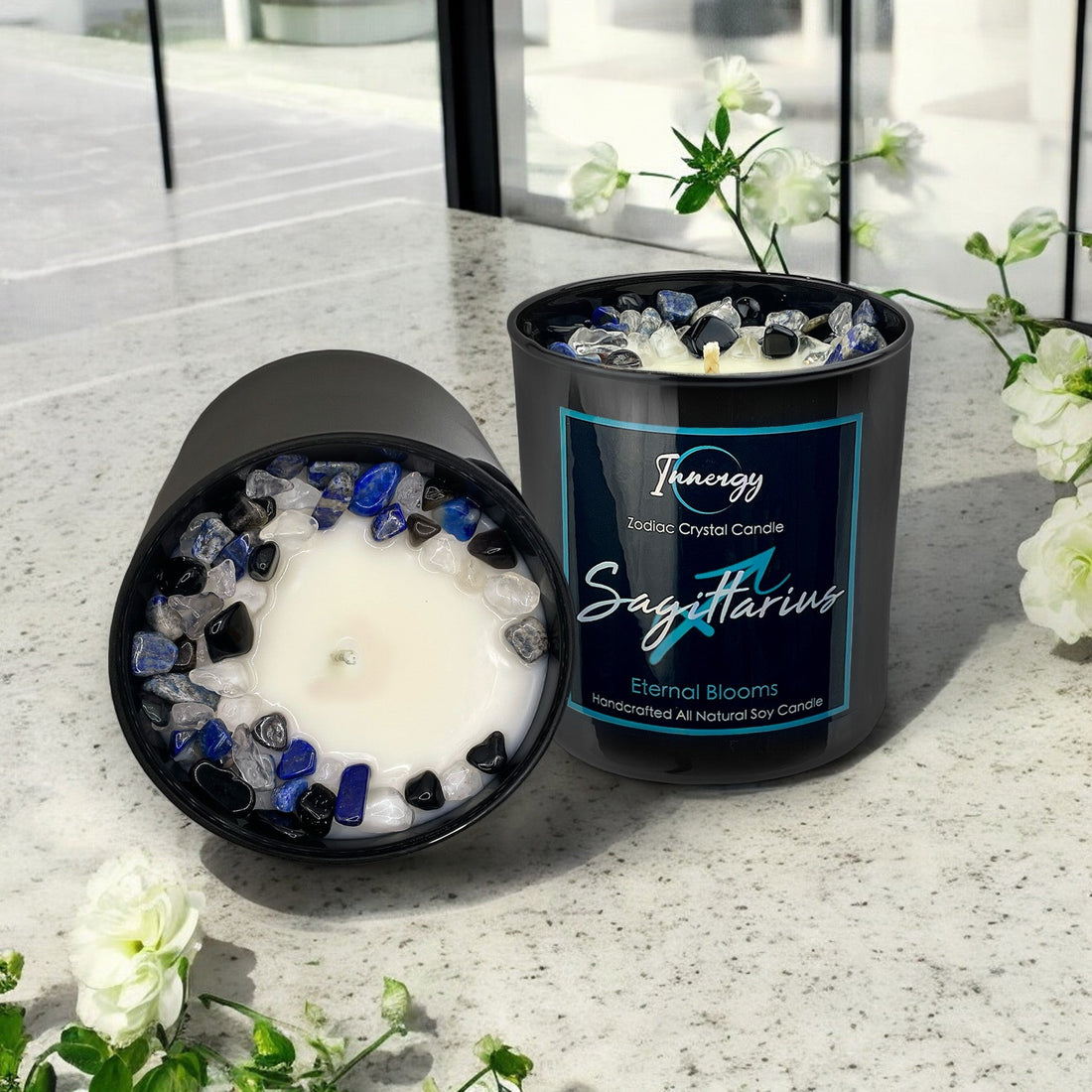 Sagittarius Zodiac Crystal Candle, 10oz