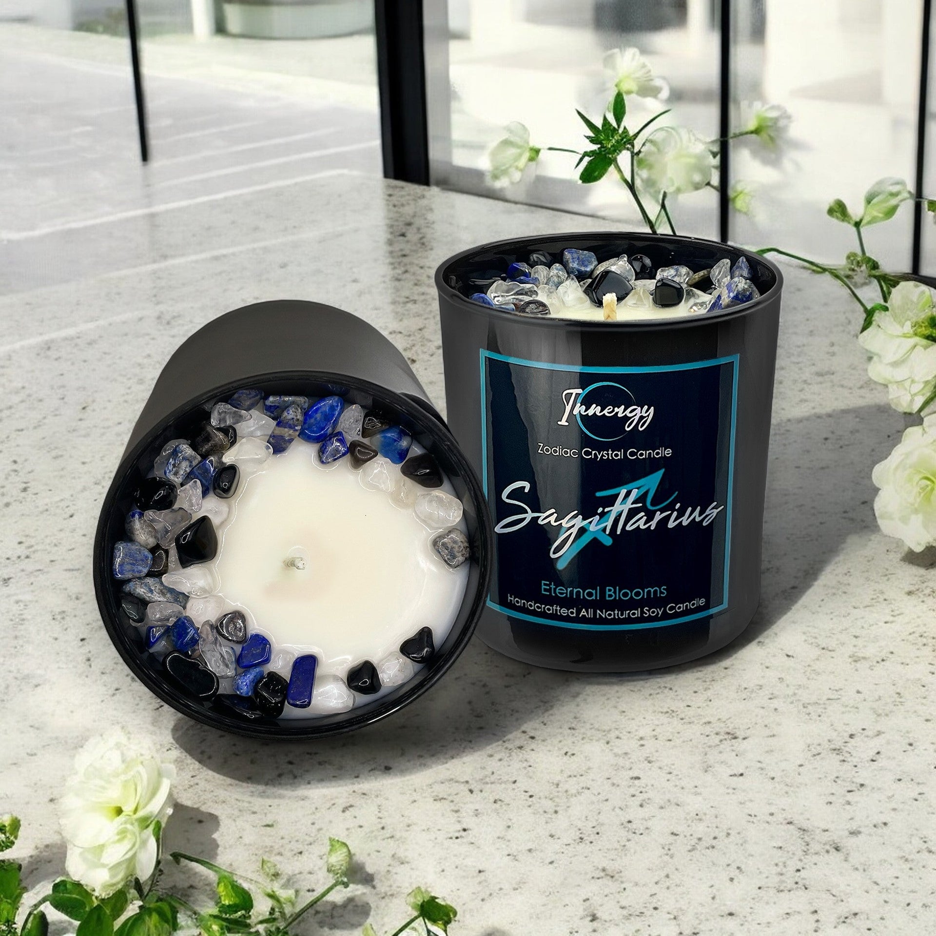 Sagittarius Zodiac Crystal Candle, 10oz