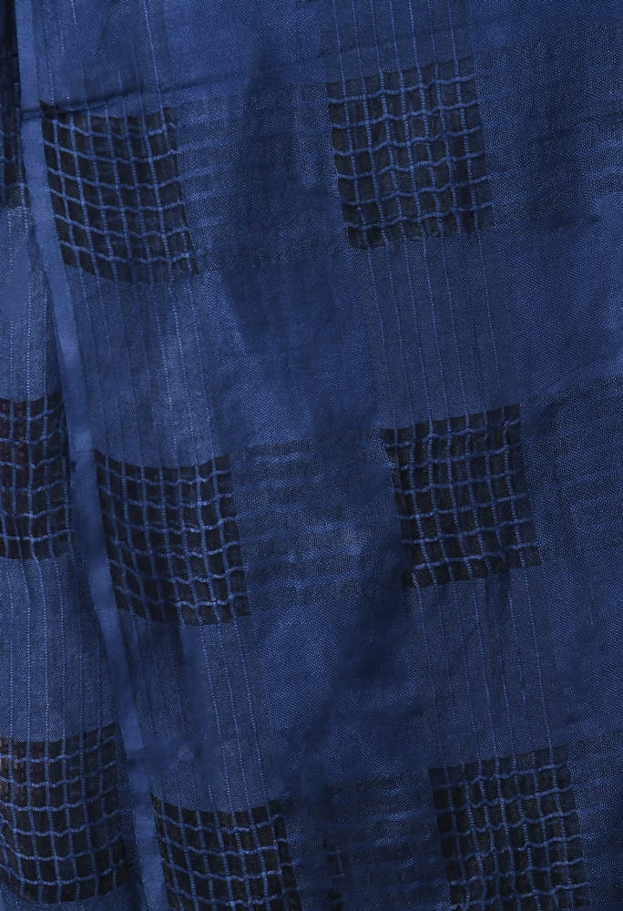 Navy Blue Window Dupatta in Soft Cotton Fabric
