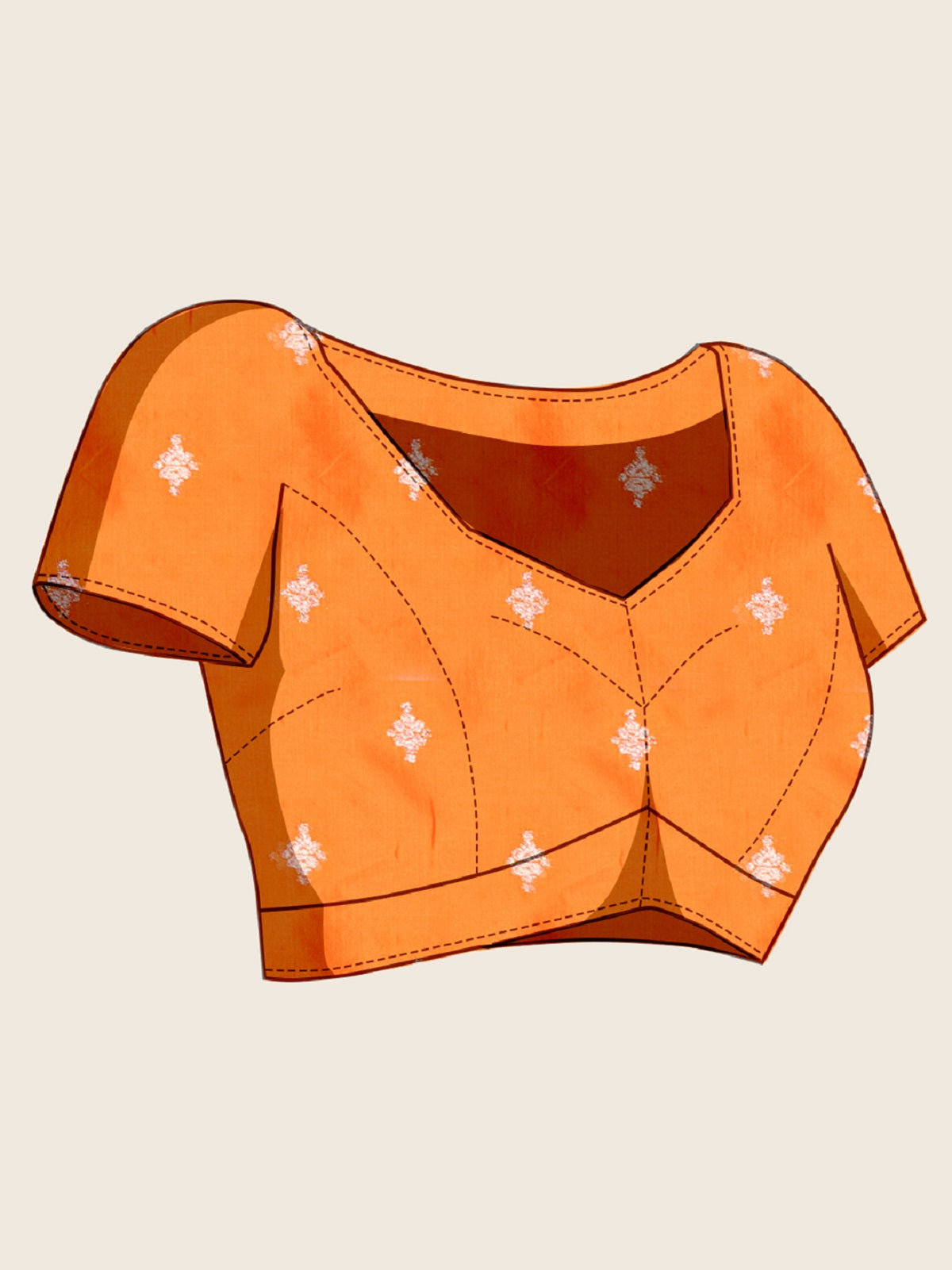 Orange Pure Jacquard Wedding Saree with Golden Silver Jari Weaving