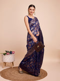 Royal Blue Pure Silk Wedding Saree with Jari Weaving