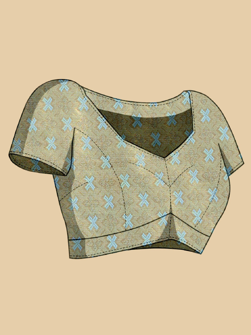 Beige Kanjivaram Silk Saree with Traditional Jari Weaving