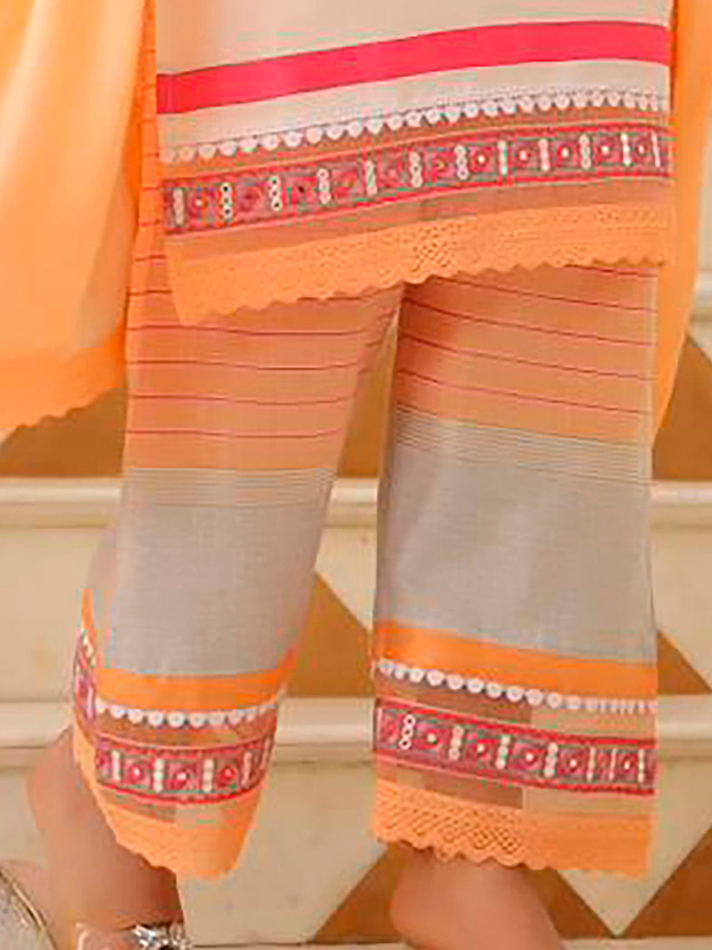 Multicolor Embroidered Rayon Kurta Set with Pant and Dupatta
