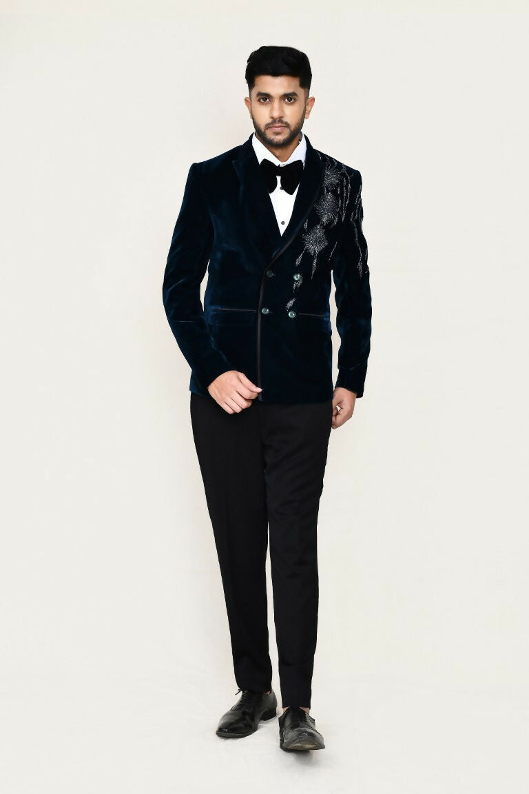 White Imported Velvet Coat, Shirt, Pant, and Bow Tie Set