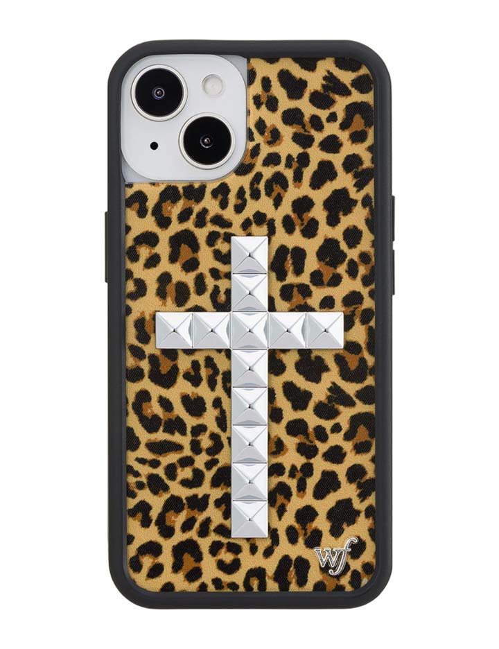 Stud Cross Meow Leopard Print iPhone Case - Bold Streetwear