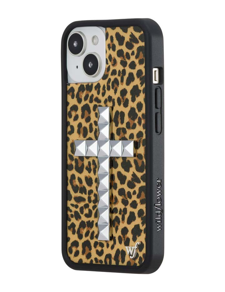 Stud Cross Meow Leopard Print iPhone Case - Bold Streetwear