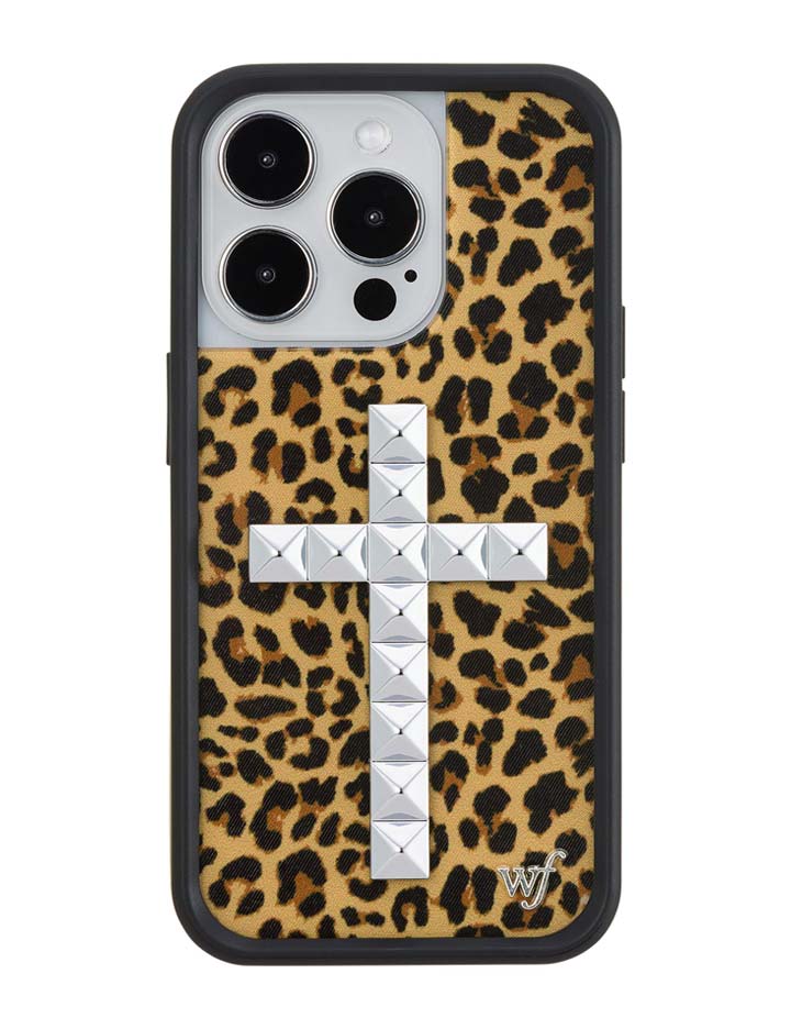 Stud Cross Meow Leopard Print iPhone Case - Bold Streetwear