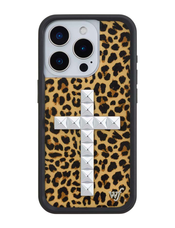 Stud Cross Meow Leopard Print iPhone Case - Bold Streetwear
