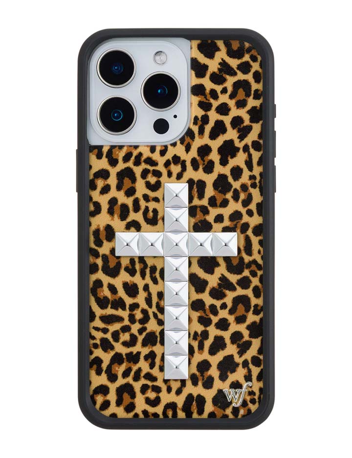 Stud Cross Meow Leopard Print iPhone Case - Bold Streetwear