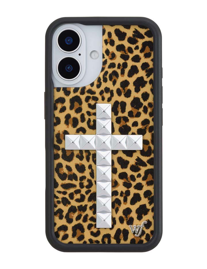 Stud Cross Meow Leopard Print iPhone Case - Bold Streetwear