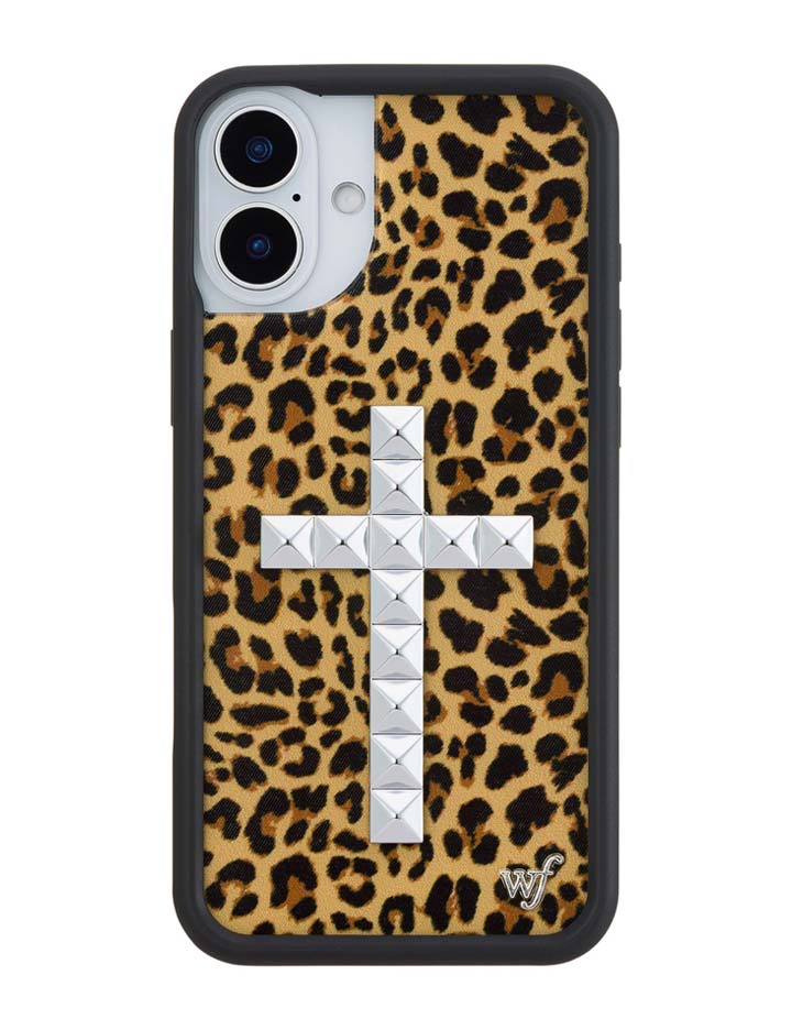 Stud Cross Meow Leopard Print iPhone Case - Bold Streetwear