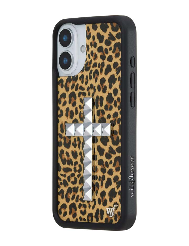 Stud Cross Meow Leopard Print iPhone Case - Bold Streetwear