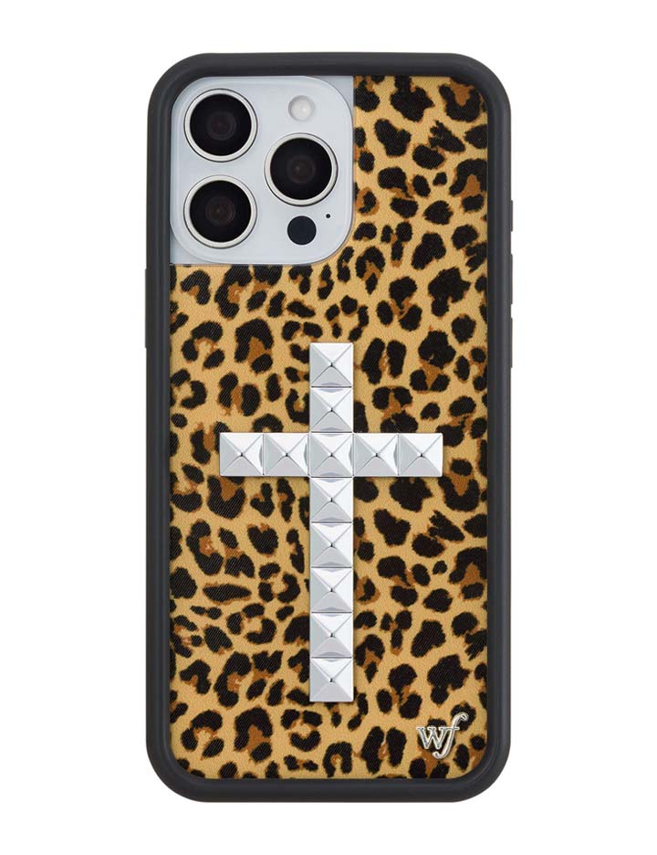 Stud Cross Meow Leopard Print iPhone Case - Bold Streetwear