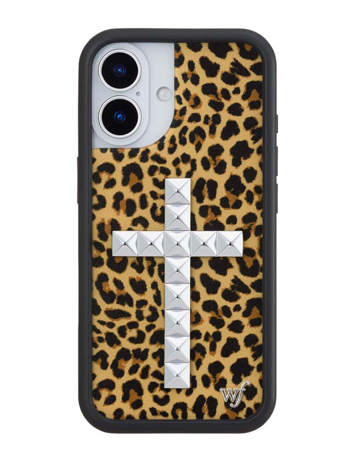 Stud Cross Meow Leopard Print iPhone Case - Bold Streetwear
