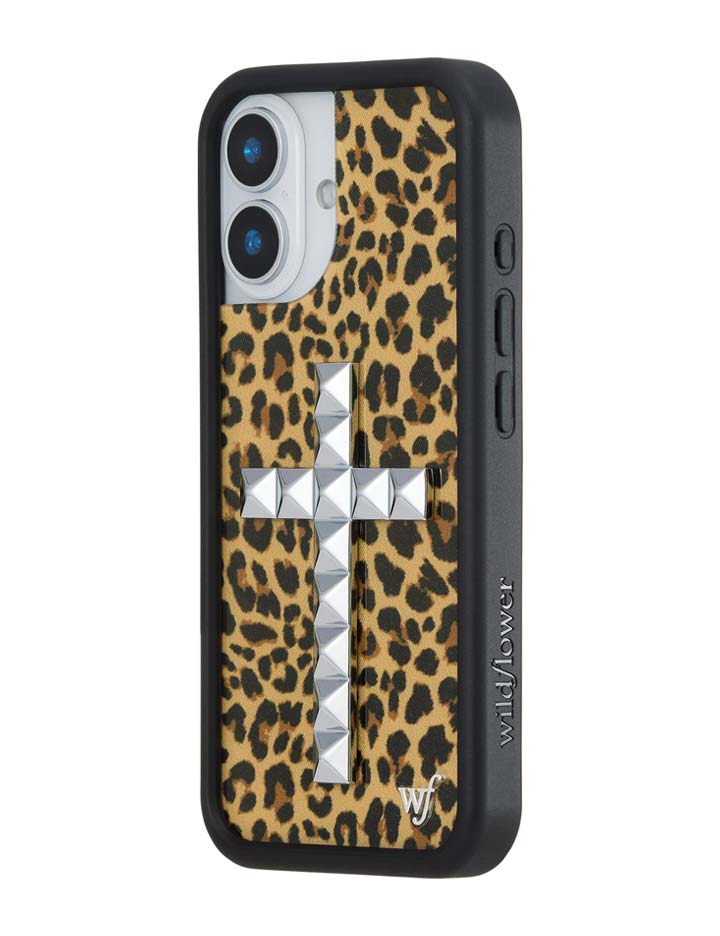 Stud Cross Meow Leopard Print iPhone Case - Bold Streetwear
