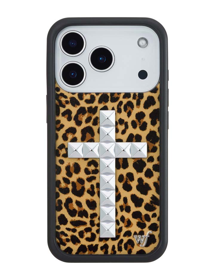 Stud Cross Meow Leopard Print iPhone Case - Bold Streetwear