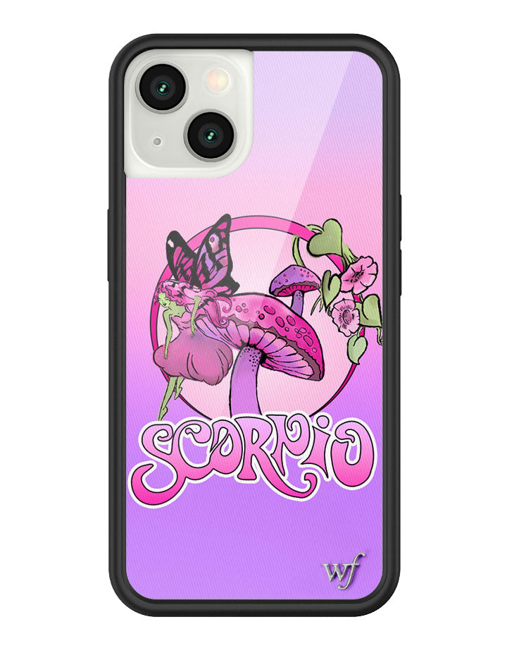 Scorpio Zodiac iPhone Case Purple Pink Fairy Mushroom Design
