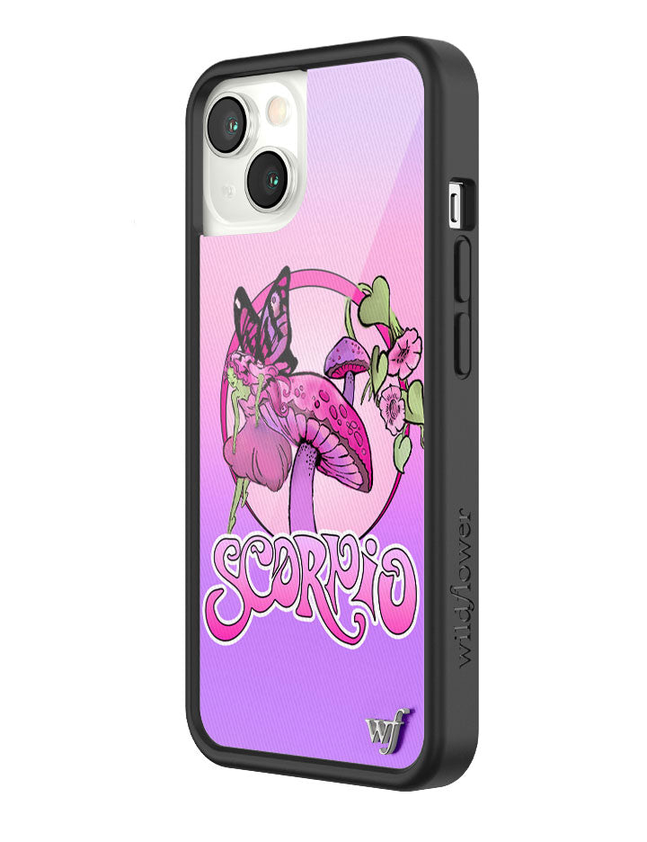 Scorpio Zodiac iPhone Case Purple Pink Fairy Mushroom Design