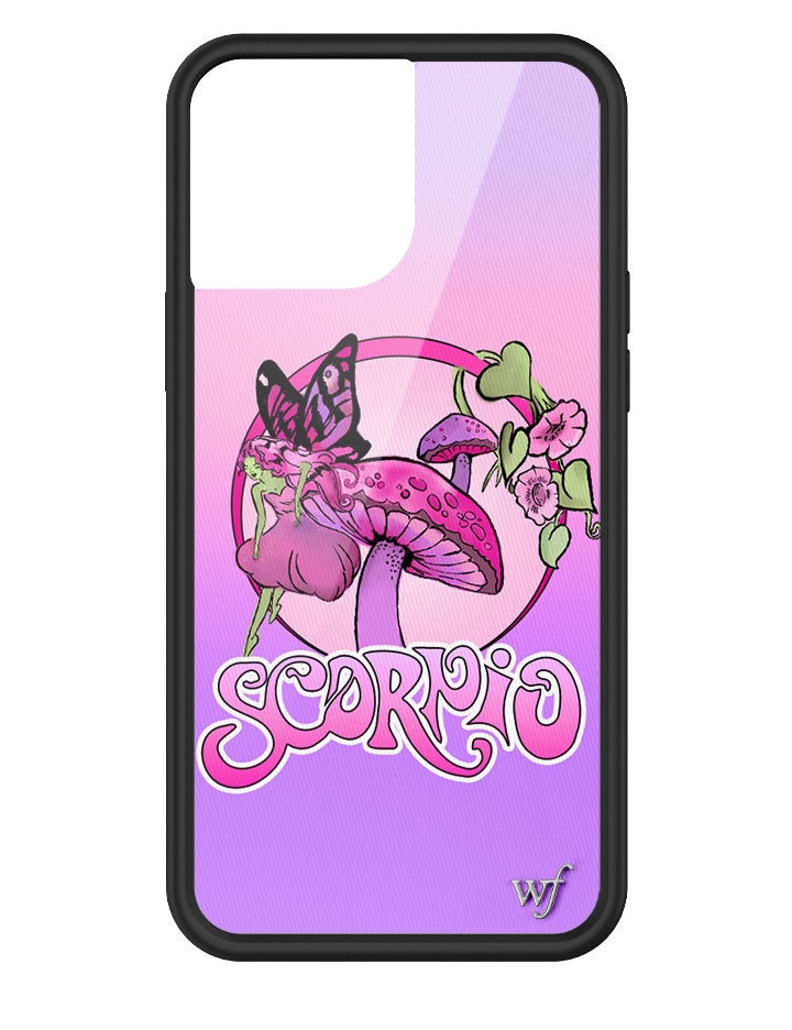 Scorpio Zodiac iPhone Case Purple Pink Fairy Mushroom Design