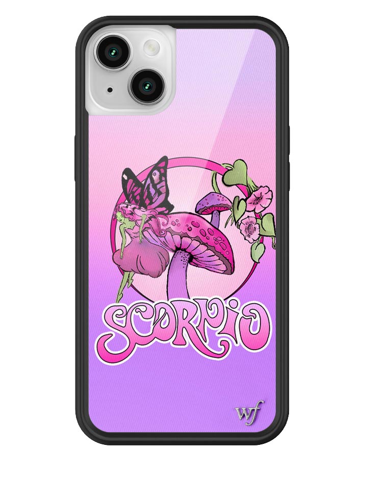 Scorpio Zodiac iPhone Case Purple Pink Fairy Mushroom Design