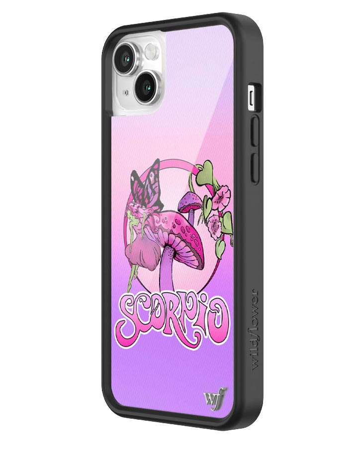 Scorpio Zodiac iPhone Case Purple Pink Fairy Mushroom Design