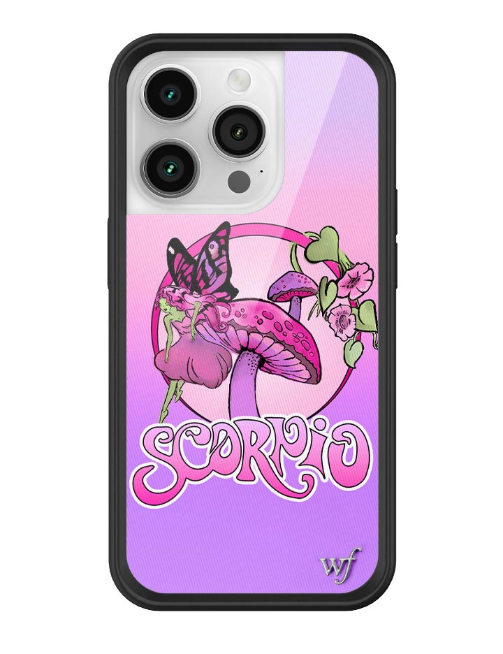 Scorpio Zodiac iPhone Case Purple Pink Fairy Mushroom Design