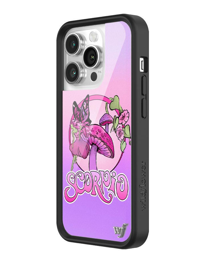 Scorpio Zodiac iPhone Case Purple Pink Fairy Mushroom Design