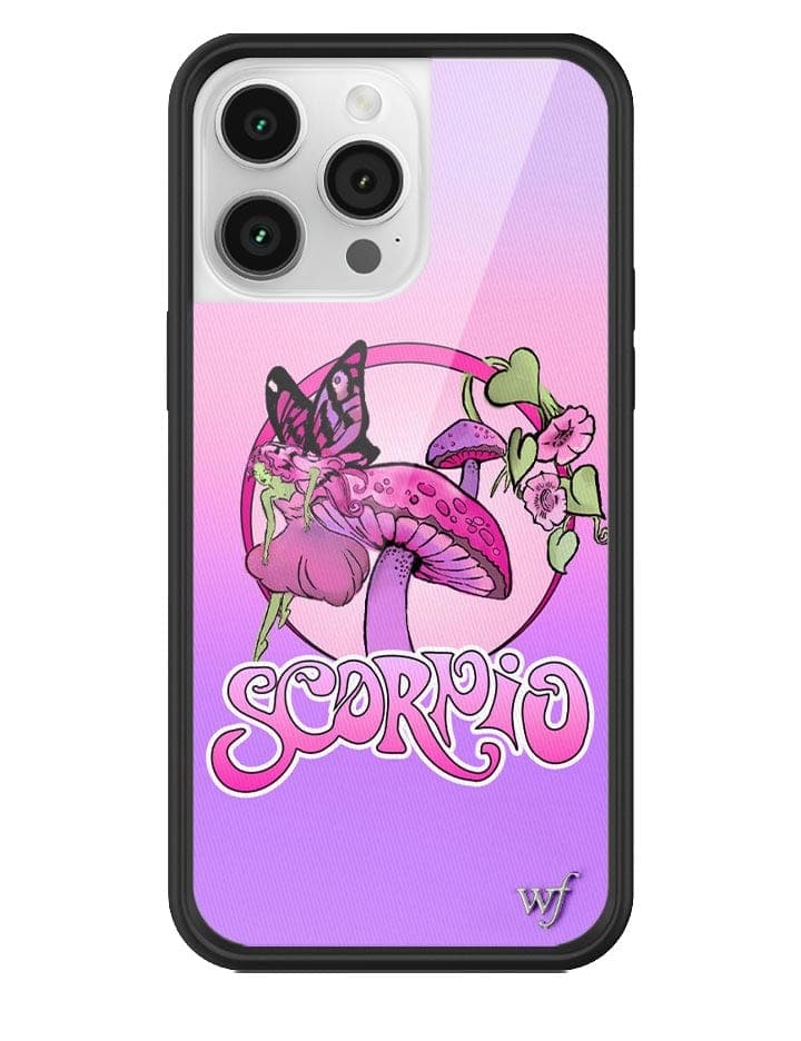Scorpio Zodiac iPhone Case Purple Pink Fairy Mushroom Design