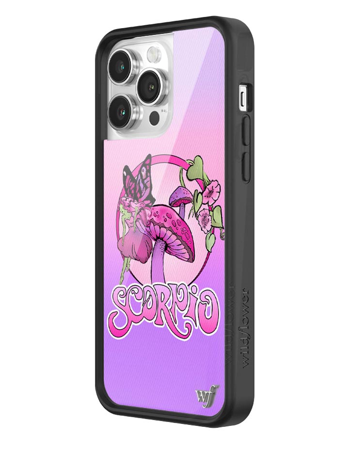 Scorpio Zodiac iPhone Case Purple Pink Fairy Mushroom Design