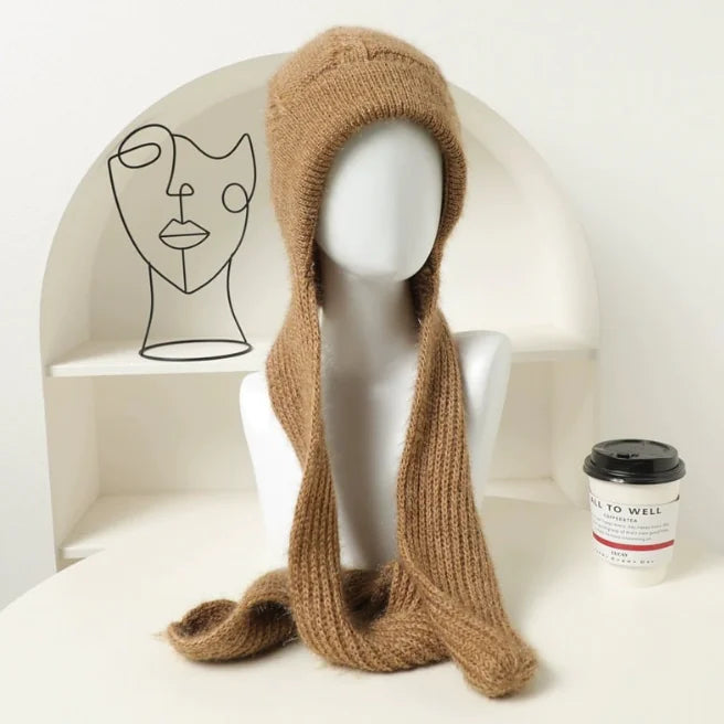 Women's Fleece-lined Knitted Scarf and Hat Set