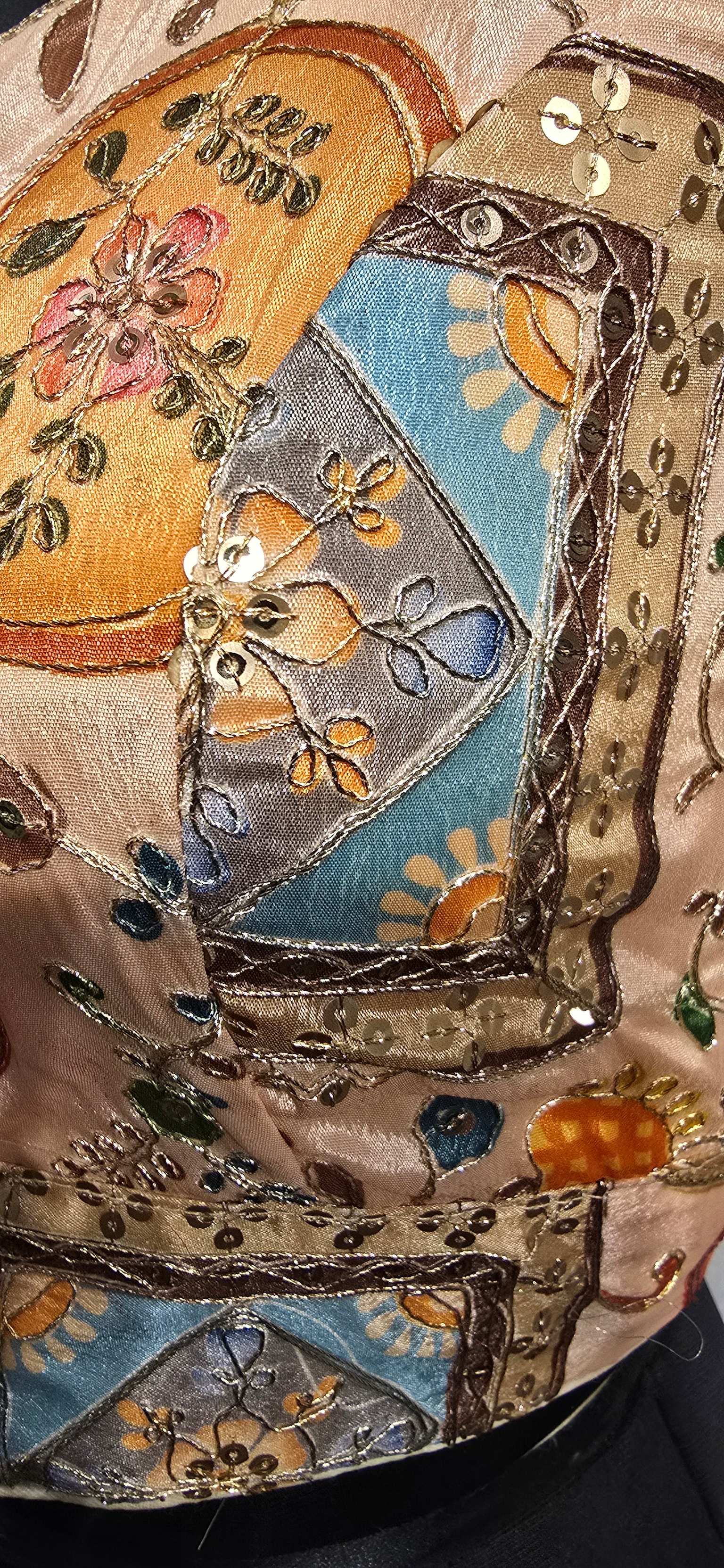 Peach Sequins & Zari Embroidered Readymade Sweetheart Blouse