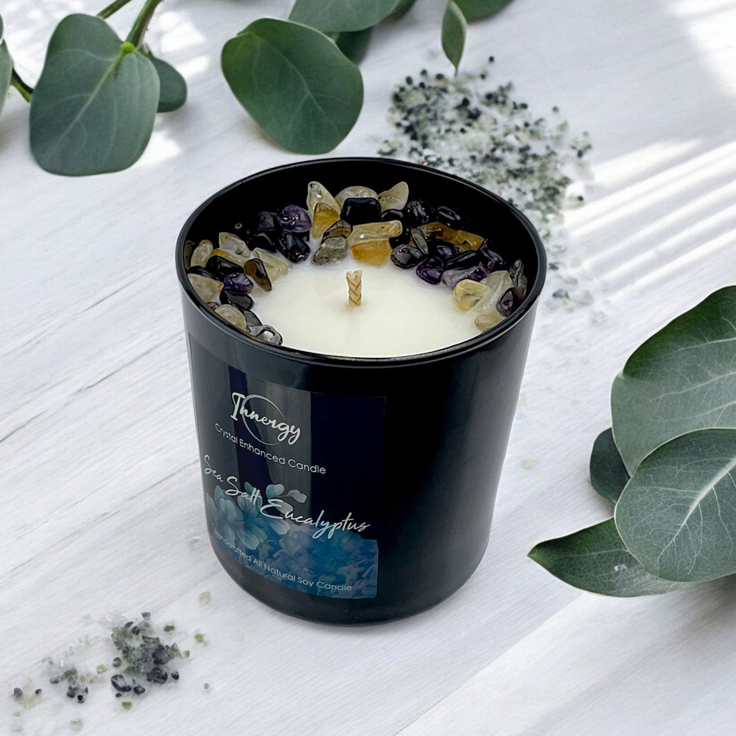Sea Salt Eucalyptus Crystal Candle, 10oz