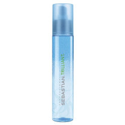 Sebastian Trilliant thermal protection hair spray in a gradient blue to clear bottle