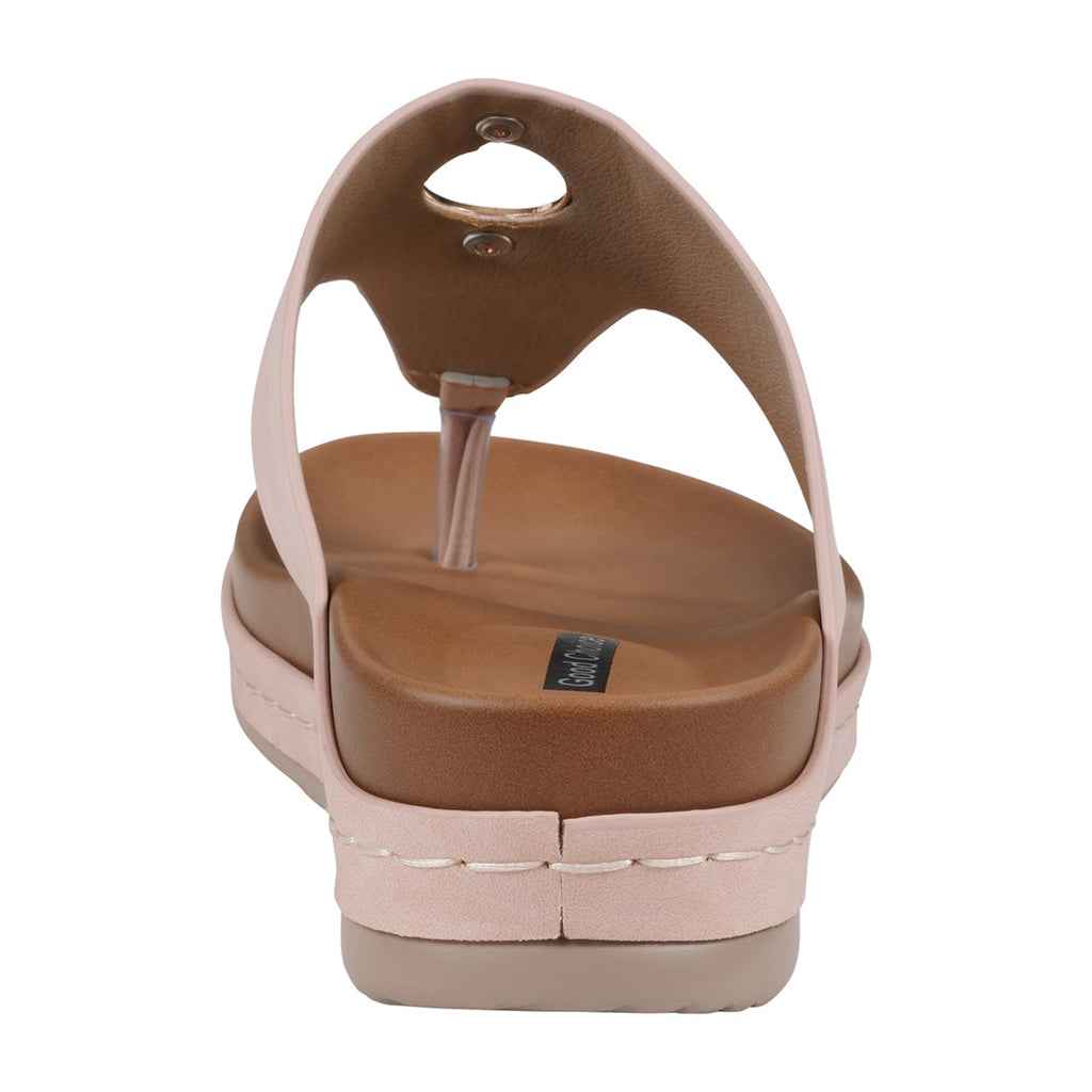 Women's Seli Thong Wedge Sandals with Gold Metallic Accent - Image 4