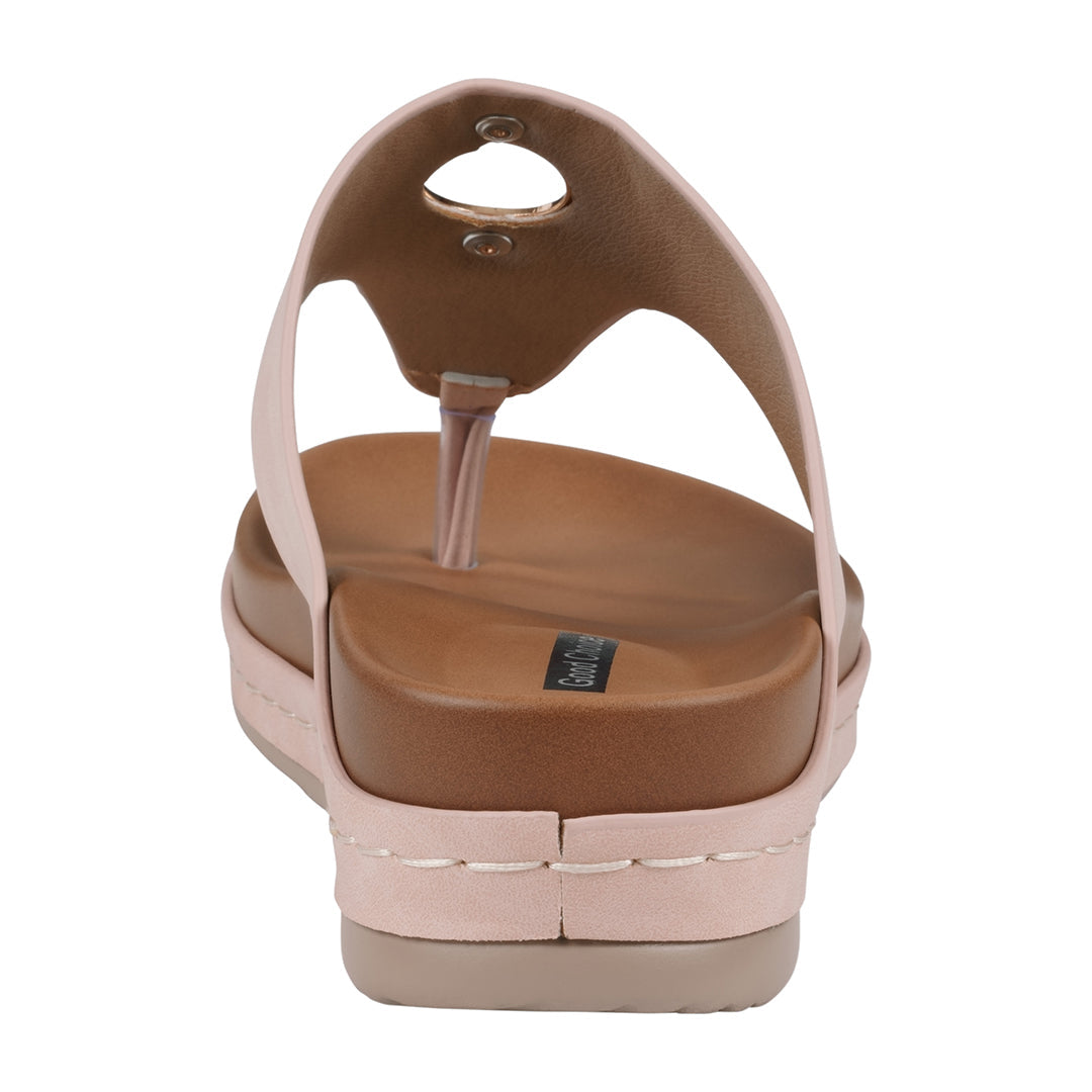 Women's Seli Thong Wedge Sandals with Gold Metallic Accent - Image 4