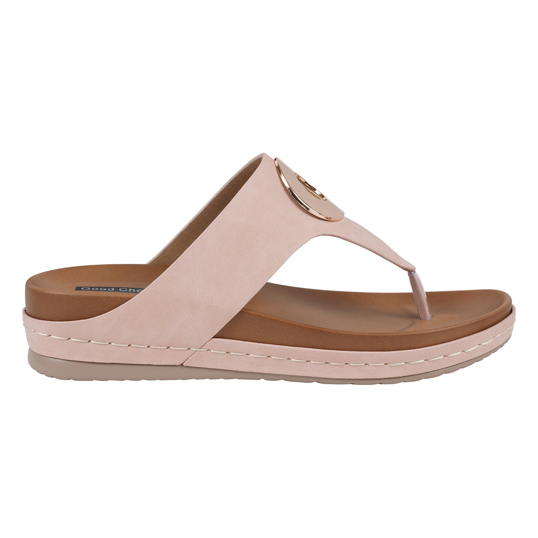Women's Seli Thong Wedge Sandals with Gold Metallic Accent - Image 2