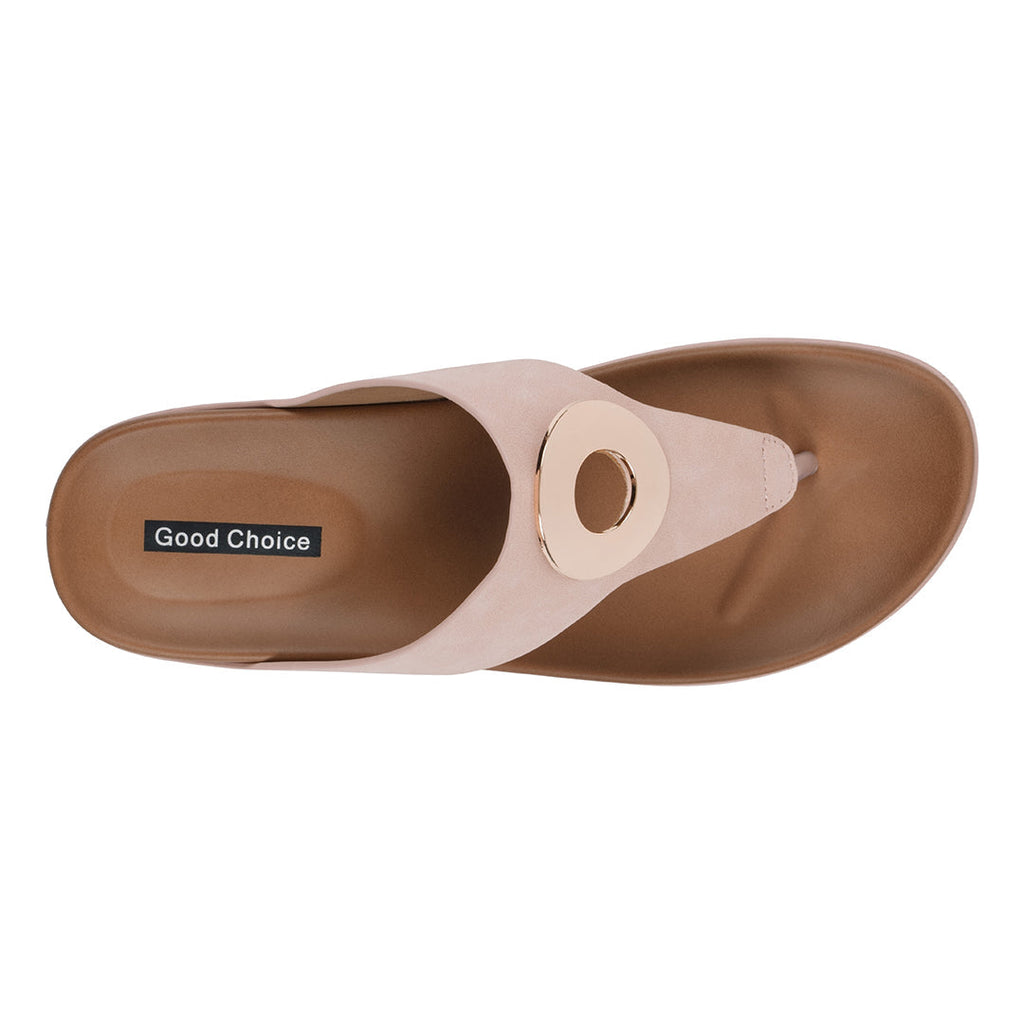 Women's Seli Thong Wedge Sandals with Gold Metallic Accent - Image 3
