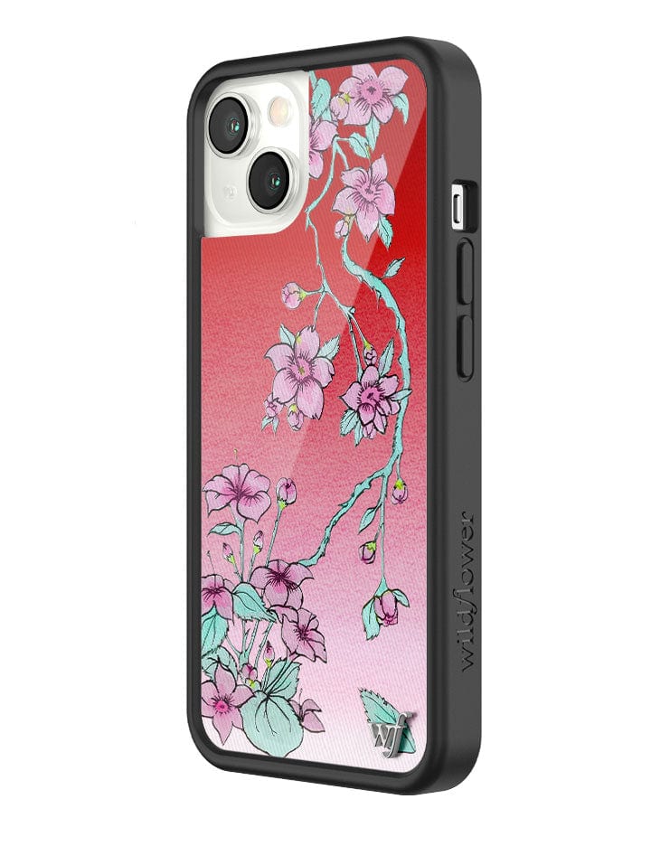 Serena Floral iPhone Case with Red Gradient and Pink Flowers - Image 26