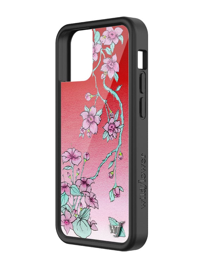 Serena Floral iPhone Case with Red Gradient and Pink Flowers - Image 28