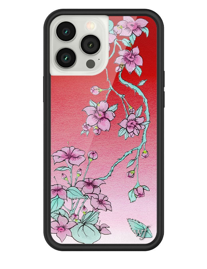 Serena Floral iPhone Case with Red Gradient and Pink Flowers - Image 23