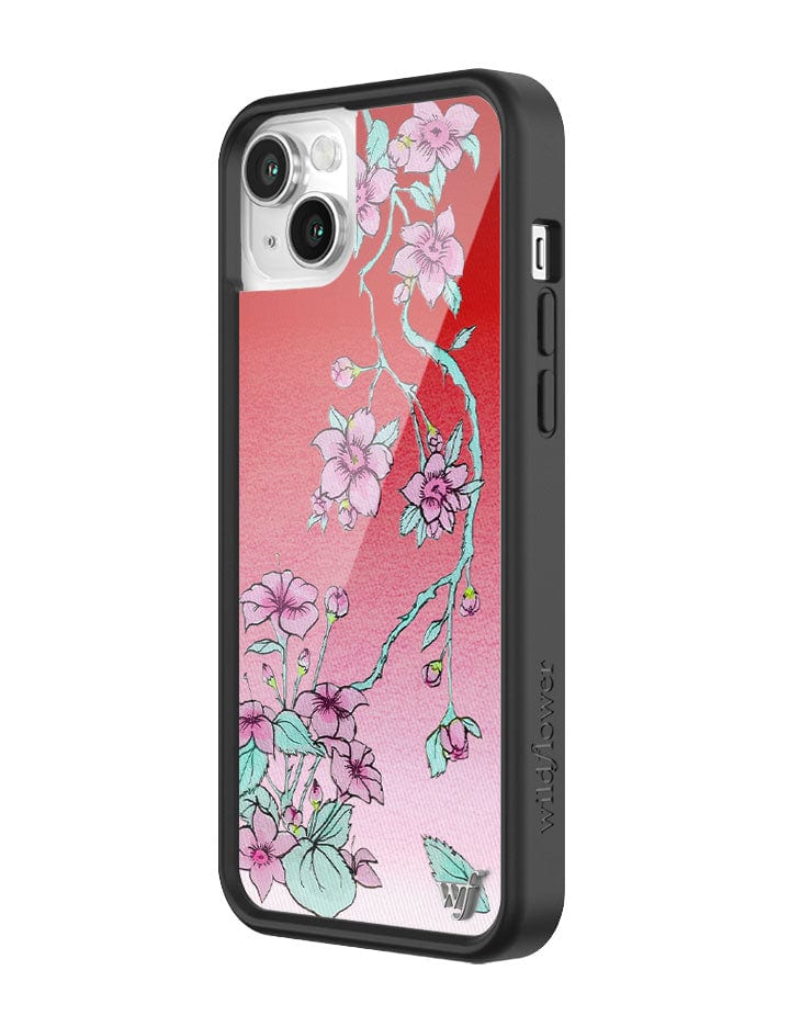 Serena Floral iPhone Case with Red Gradient and Pink Flowers - Image 22