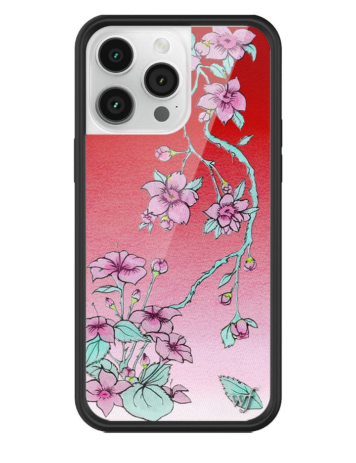 Serena Floral iPhone Case with Red Gradient and Pink Flowers - Image 17
