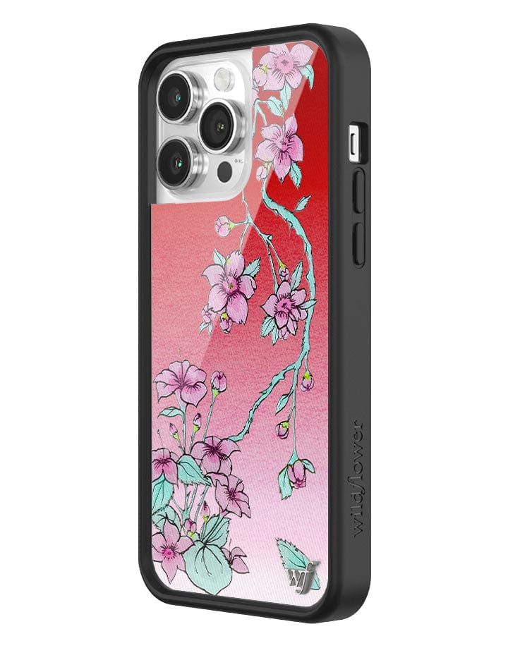 Serena Floral iPhone Case with Red Gradient and Pink Flowers - Image 18