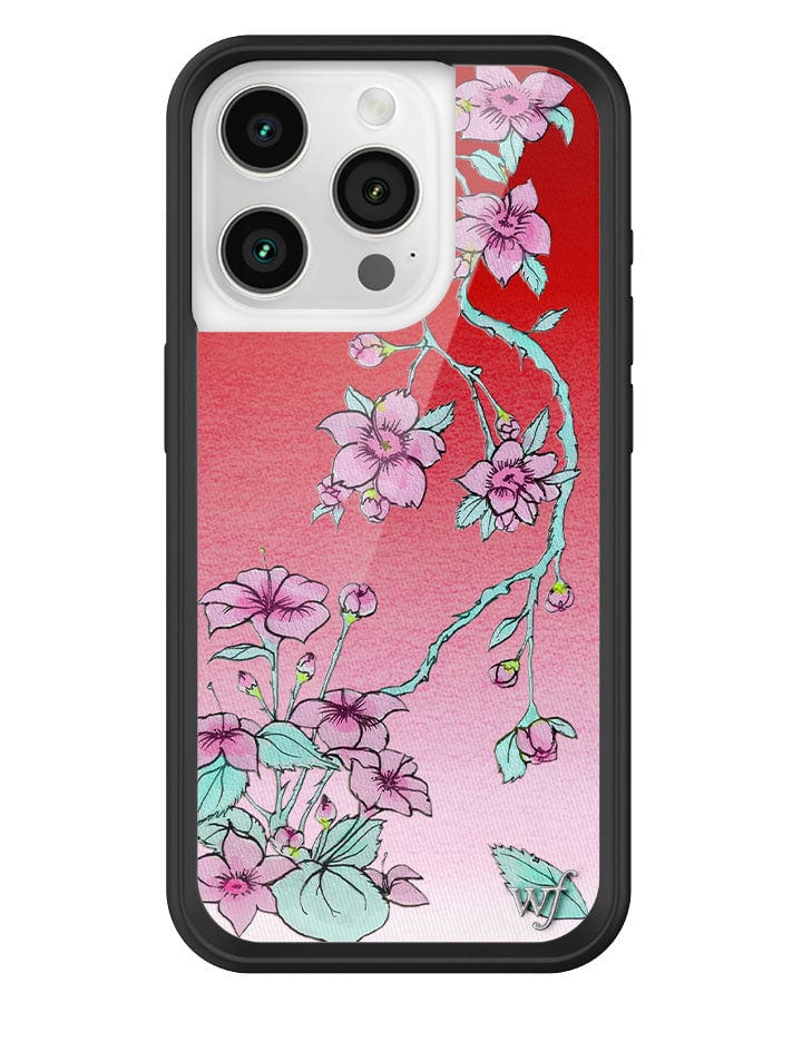 Serena Floral iPhone Case with Red Gradient and Pink Flowers - Image 13