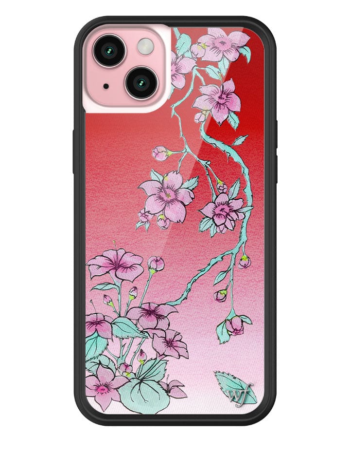 Serena Floral iPhone Case with Red Gradient and Pink Flowers - Image 11
